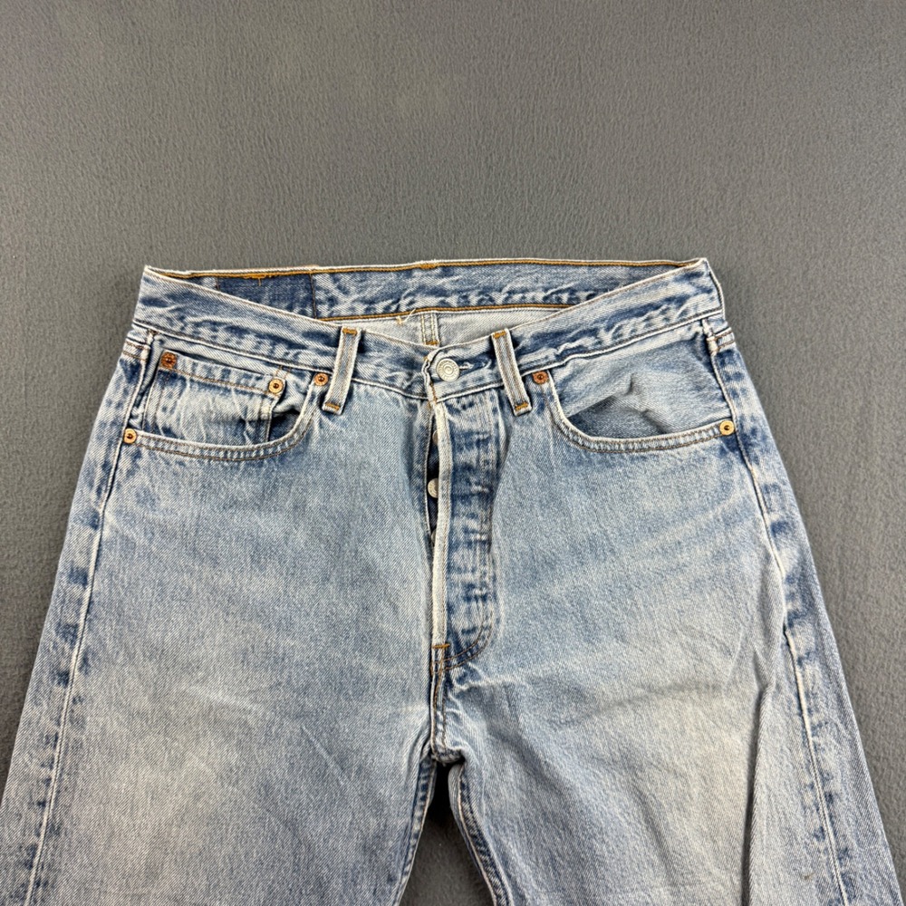 Vintage USA Levis 501 Jeans Men's 32x36 Blue Distressed Wallet Fade Button Fly - Picture 8 of 15